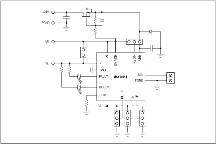Block Diagram - Analog Devices / Maxim Integrated MAX14914EVKIT Evaluation Kit